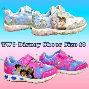 TWO Disney Toddler Light Up Shoes - Frozen & Encanto
Size 10 Toddler Bundle Girl